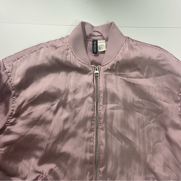 Pink satin bomber jacket size 8 - Picture 6 of 8